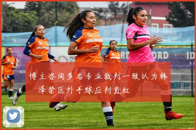 博主咨询多名专业裁判一致认为韩镕泽禁区外手球应判直红